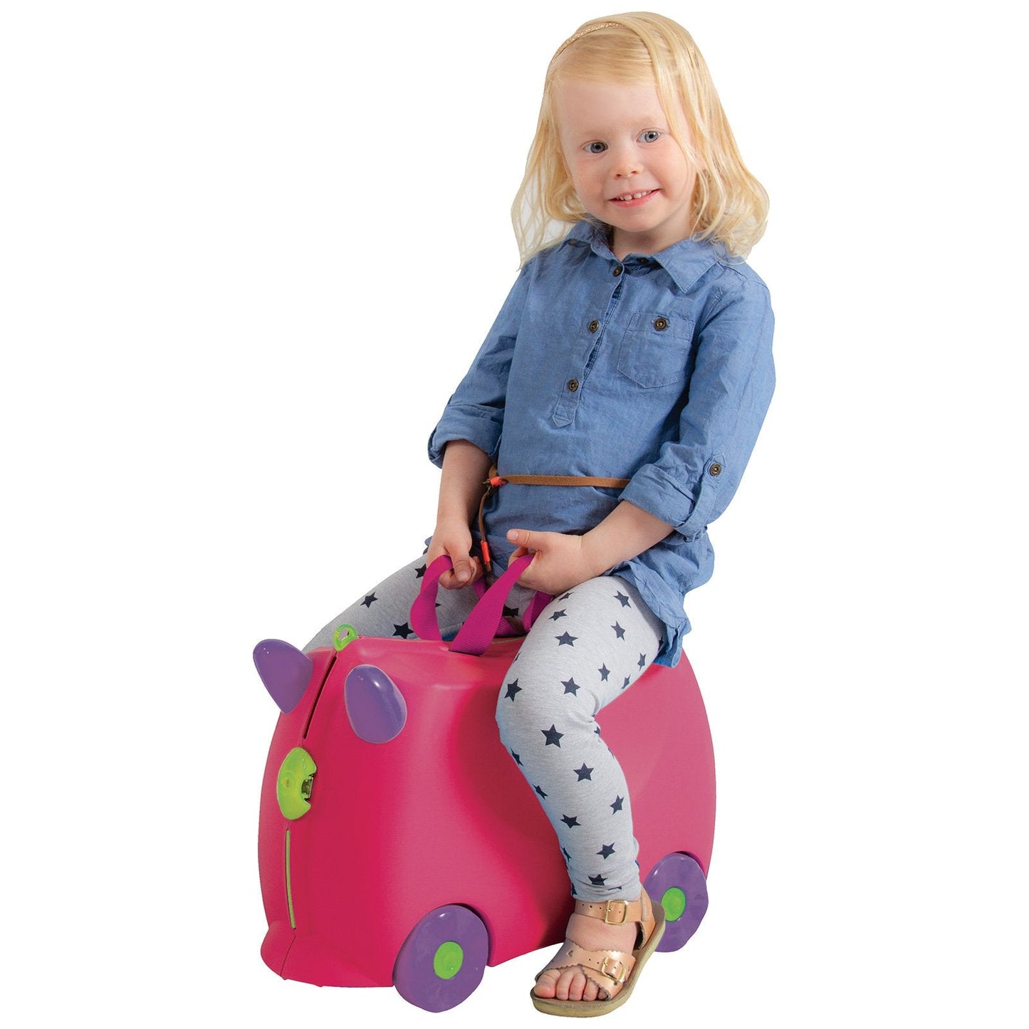 Kiddicare Bon Voyage Kids Ride On Suitcase Luggage Travel Bag Pink