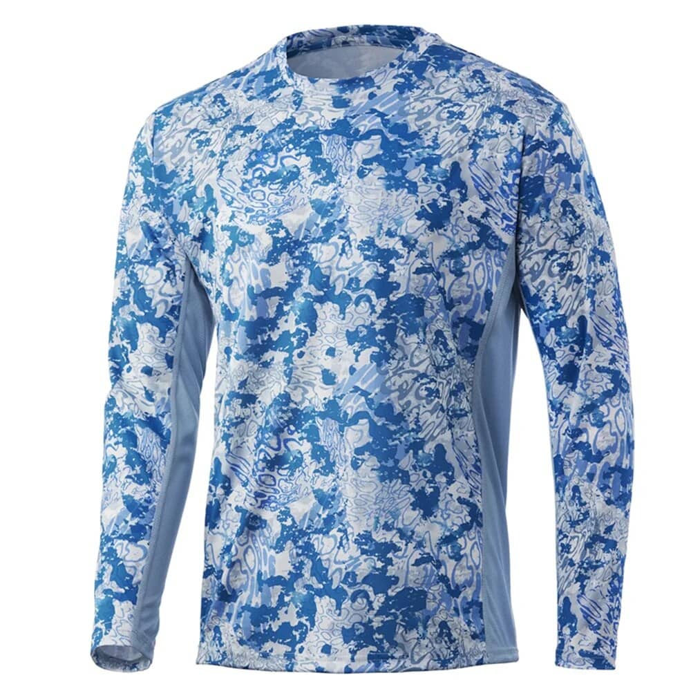 Fishing Men's Long Sleeve Navy Blue Camouflage