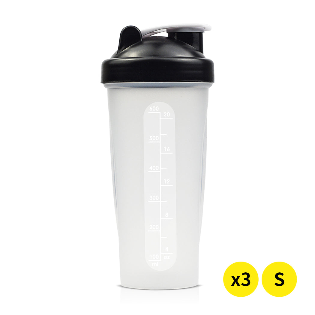 3x 700ml GYM Protein Supplement Drink Blender Mixer Shaker Shake Ball Bottle